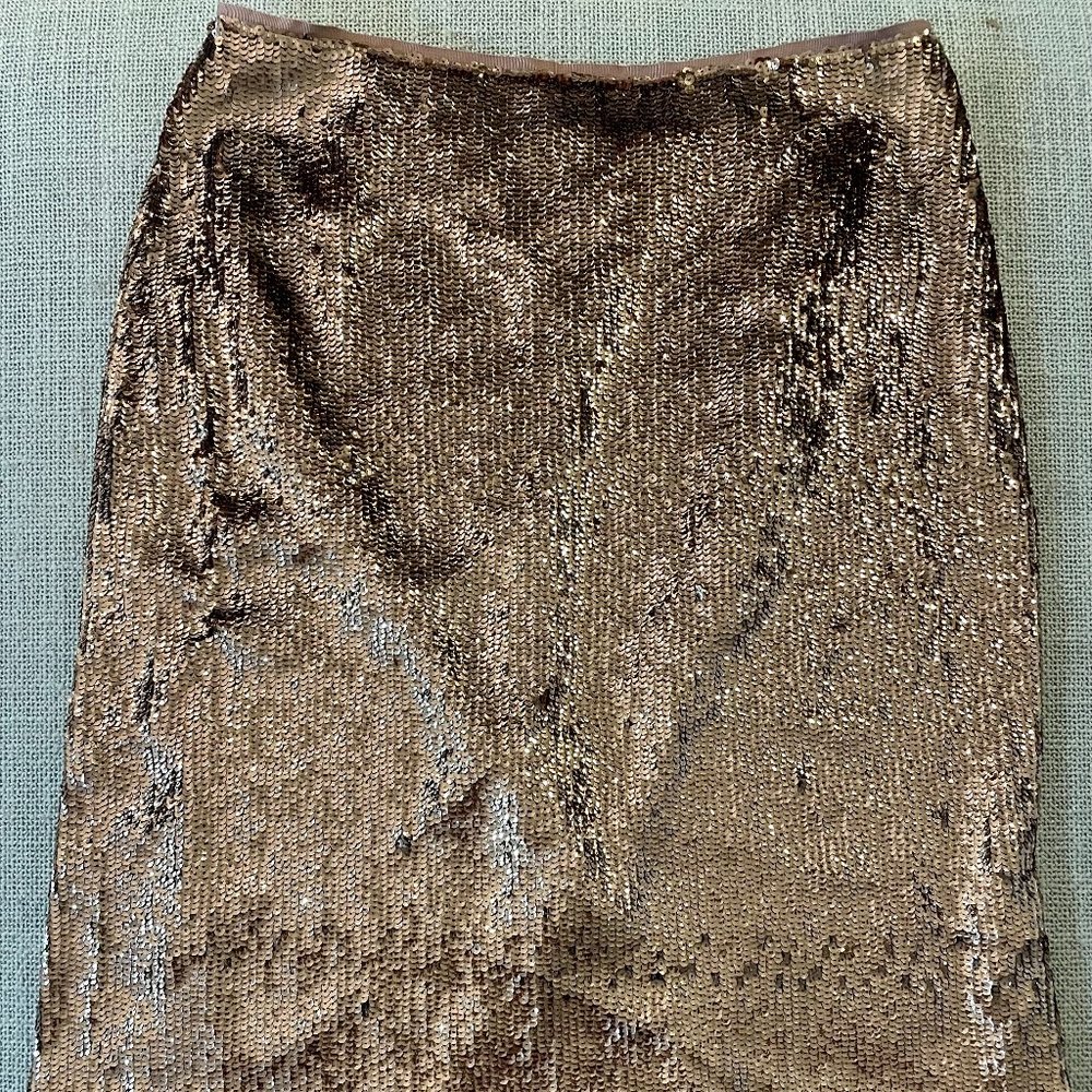 Rose Gold J. Crew Sequin Pencil Skirt, Size 12